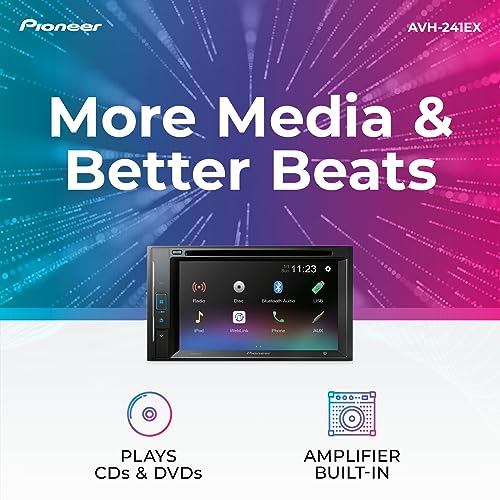 Pioneer AVH-241EX Double-Din CD/DVD Receiver, with Amazon Alexa via The Pioneer Vozsis App, Bluetooth and Backup Camera Compatibility, 6.2” Resistive Touchscreen Pioneer AVH-241EX Double-Din CD/DVD Receiver, with Amazon Alexa via The Pioneer Vozsis App, Bluetooth and Backup Camera Compatibility, 6.2” Resistive Touchscreen